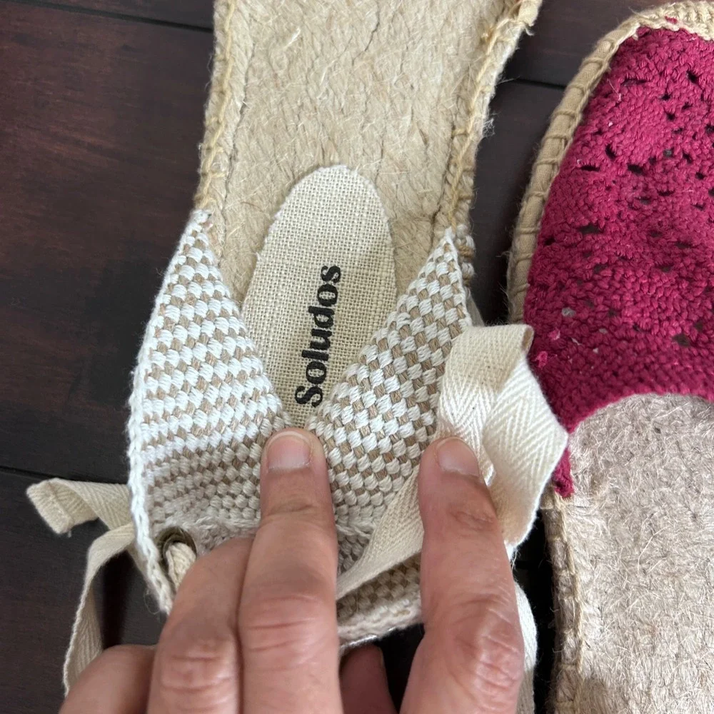 Saludos The Lauren Lace UP Crochet Espadrilles Women's size 10-10.5 NWOB Boho